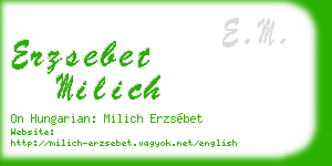 erzsebet milich business card