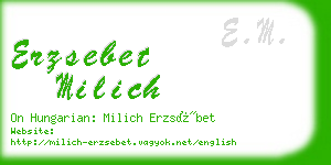 erzsebet milich business card